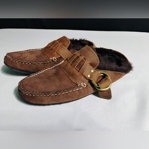 Huckberry X Quoddy Ring Mule Shearling Slippers Mens Sz 10.5 Brown